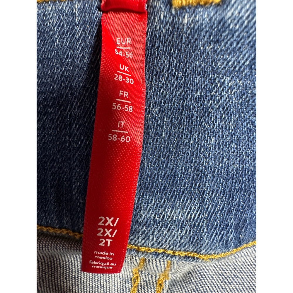 New Spanx Seamed Front Wide Leg Jeans 2X Tall Vintage Indigo Pull On Shapewear - Picture 5 of 11